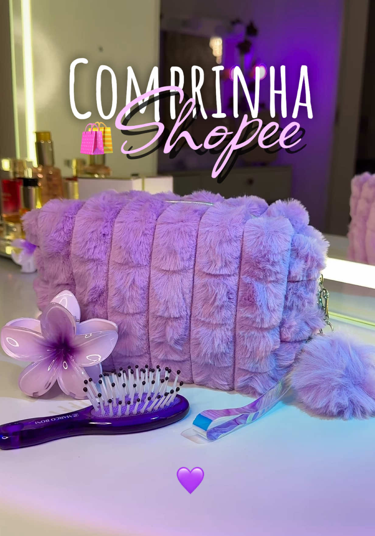 Necessaire fofa de pelúcia 💜@Shopee Brasil  #necessaire #plushbag #bag #necessairedemaquiagem #necessairedeviagem #necessairefeminina #estojo #pelucia #shopee #comprinhashopee 