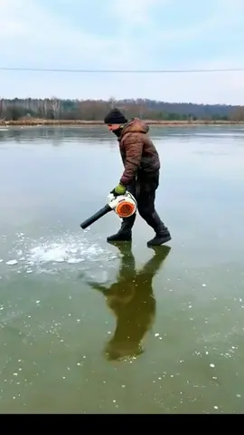 This Is What Happens When You Blow Air Under A Frozen Lake🤯