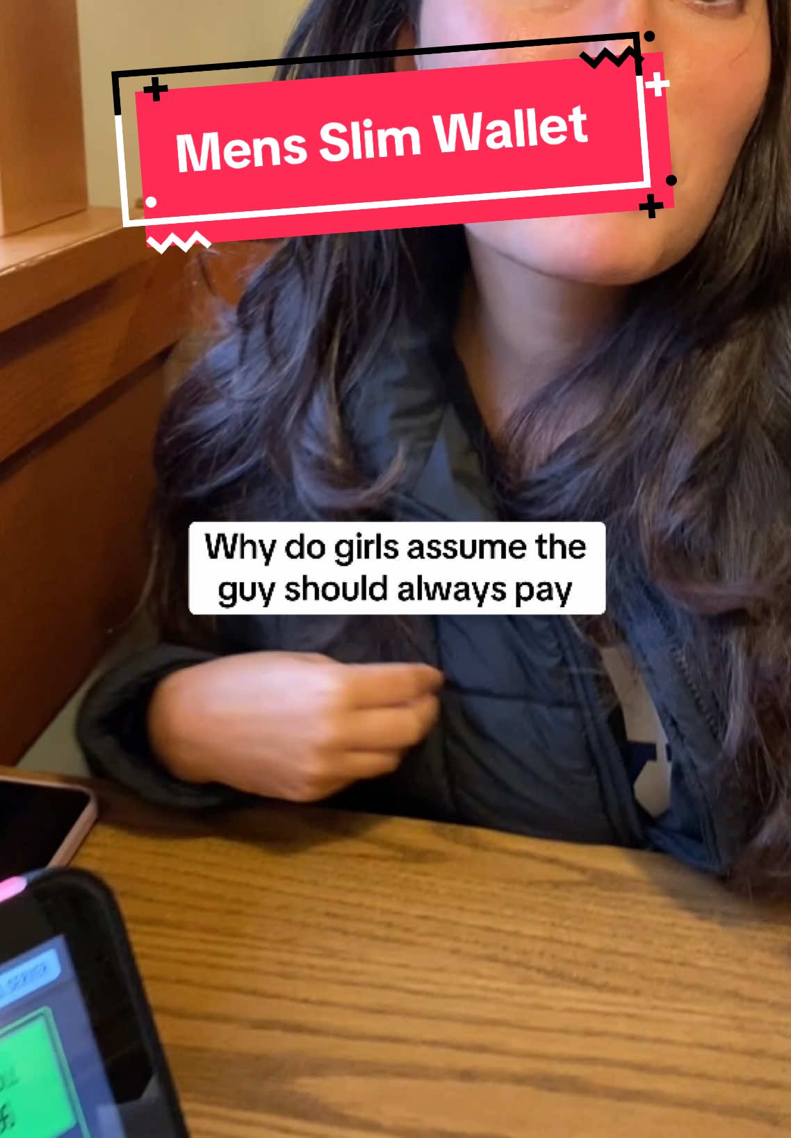 I don’t mind paying since she thought my wallet was designer and more expensive than the bill!! #wallet #menswallet #dinnerdate #slimwallet #rfidblocking #rfid #money #cash #tiktokshop #fyp 