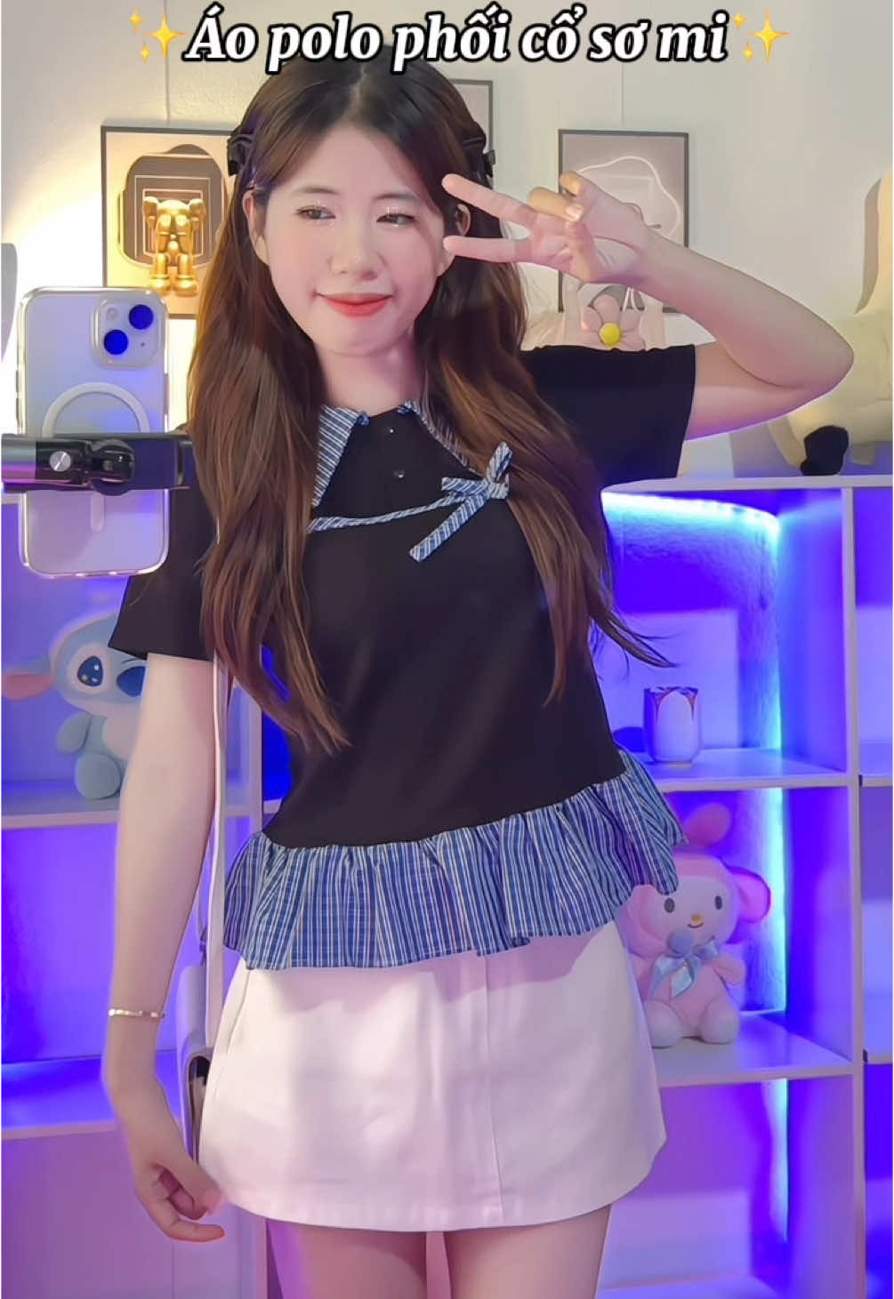 Áo thun cổ polo phối sơ mi#aopolo #nganno98 