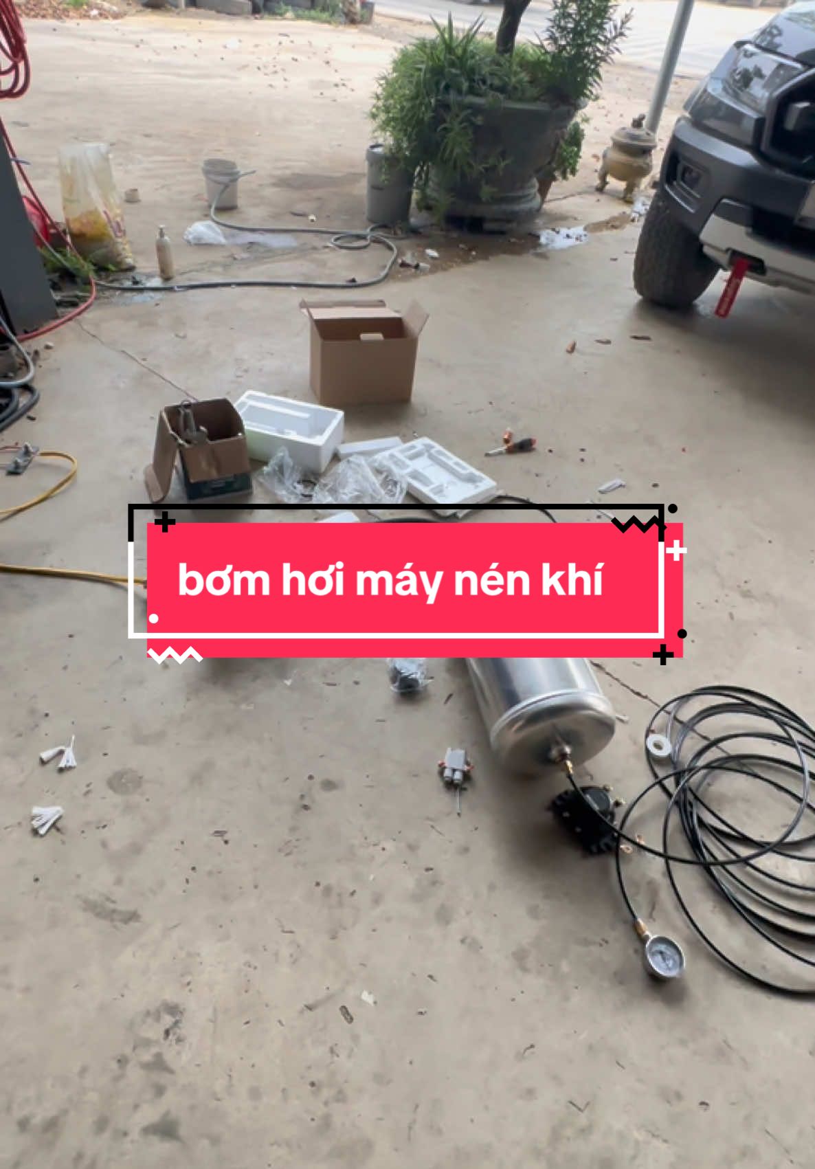 bơm hơi + bình hơi 12v -24v xe nào chưa có hơi mà lên ghế , hoặc kèn