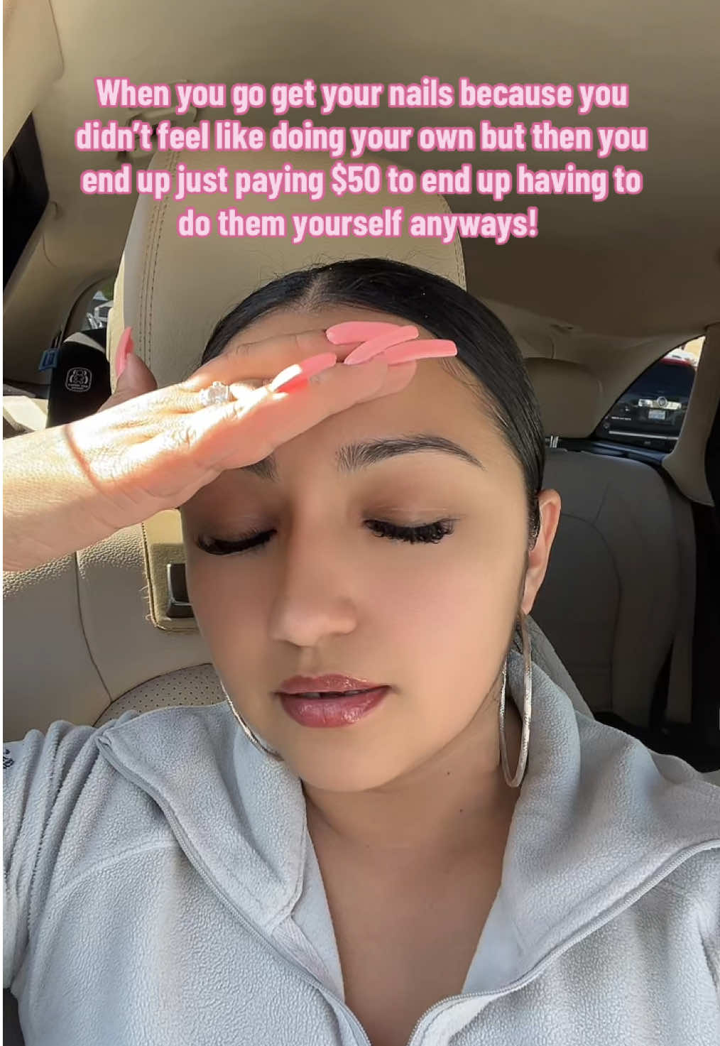 So now I have to fix my own nails 🥲 the same thing happened to me when I got my makeup done years ago ain’t NEVER let no one touch my face ever again! Smh why does this happen to me 😭💔 #nails #nailinspo #nailstorytime #nailfail #makeup #parati #fypシ゚viral 