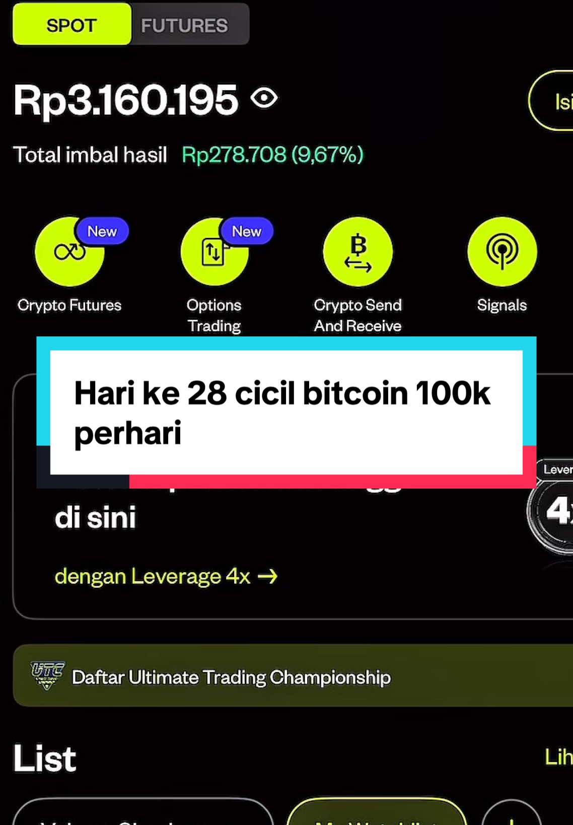 Hari ke 28 cicil bitcoin 100k perhari  #CapCut #bullrun #bitcoinmining #pluang #fy #timothyronald #academycrypto #kalimasada #bitcoin #gopay 