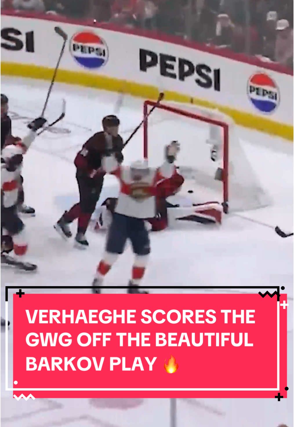 VERHAEGHE SCORES THE GWG OFF THE BEAUTIFUL BARKOV PLAY 🔥 (via @Florida Panthers)