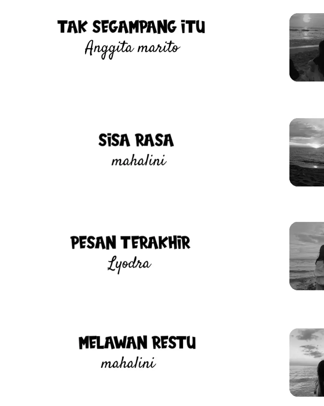 #taksegampangituanggimarito #sisarasa #mahalini #pesanterakhir #lyodra #melawanrestu #mahalini #lyrics #lyrics_songs #galaubrutal🥀 #singing #song #liriklagu #lirikvideo #spotify #fyp #lagu #viralll 
