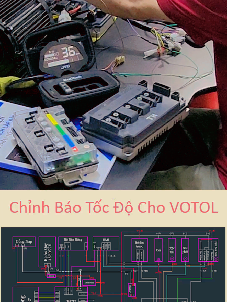 DẠY NGHỀ SỬA CHỮA XE MÁY ĐIỆN, cách lắp dây báo tốc độ trên điều tốc Votol với đồng hồ điện tử. #daynghexedien #hocnghexedien #bacsixedien #xediendo @Bác Sĩ Xe Điện 