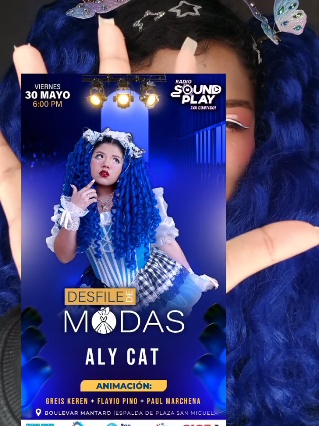 Pretty Cats! Este viernes 30 de mayo tenemos presentación en el Bolevar Mantaro (Espalda Plaza san miguel) a partir de las 5 pm! haré el show de apertura de un desfile de modas! nos vemos ahi! es entrada libre!  que canciones tengo que cantar si o si?? comentalo! #AlyCat #concierto #presentacion #fyp 