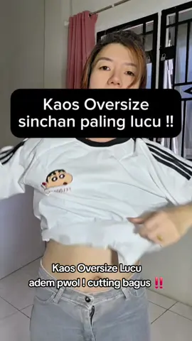 diskon nya guedeee bgt 🤩 cutting bagos. motif lucu2 👌 #kaos #kaosoversize #oversize #oversizetee #kaossinchan #sinchan #kaoscouple #tshirtoversize #kaosshinchan #koreanstyle #jessicakoreapremium 
