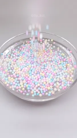 .°• 파스텔 폼볼 + 찰방 투명액괴 = 콰삭?  풀버전 영상은 유튜브 채널에 ⋆｡°✩ #slime #슬라임 #액괴 #구질구질