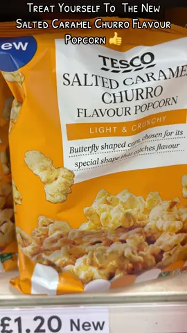 New popcorn it’s Popcorn coated with sugar and a salted caramel and cinnamon flavour.🥰#tescopopcorn #Popped malze kernels#cinnamonroll #cinnamon #churros #churrospopcorn #tesco Salted Caramel Churro Flavour Popcorn 100g#saltedcaramel #saltedcaramelpopcorn #