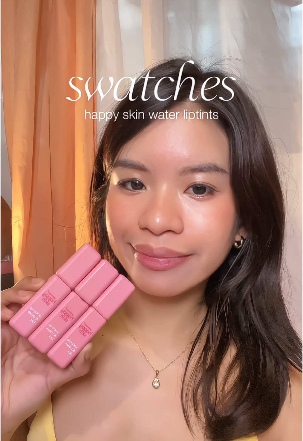 swatching fave liptints from happy skin @happyskinphil #liptint #liptintviral #makeup #beauty #swatches #happyskin #happyskinwaterlipandcheektint 