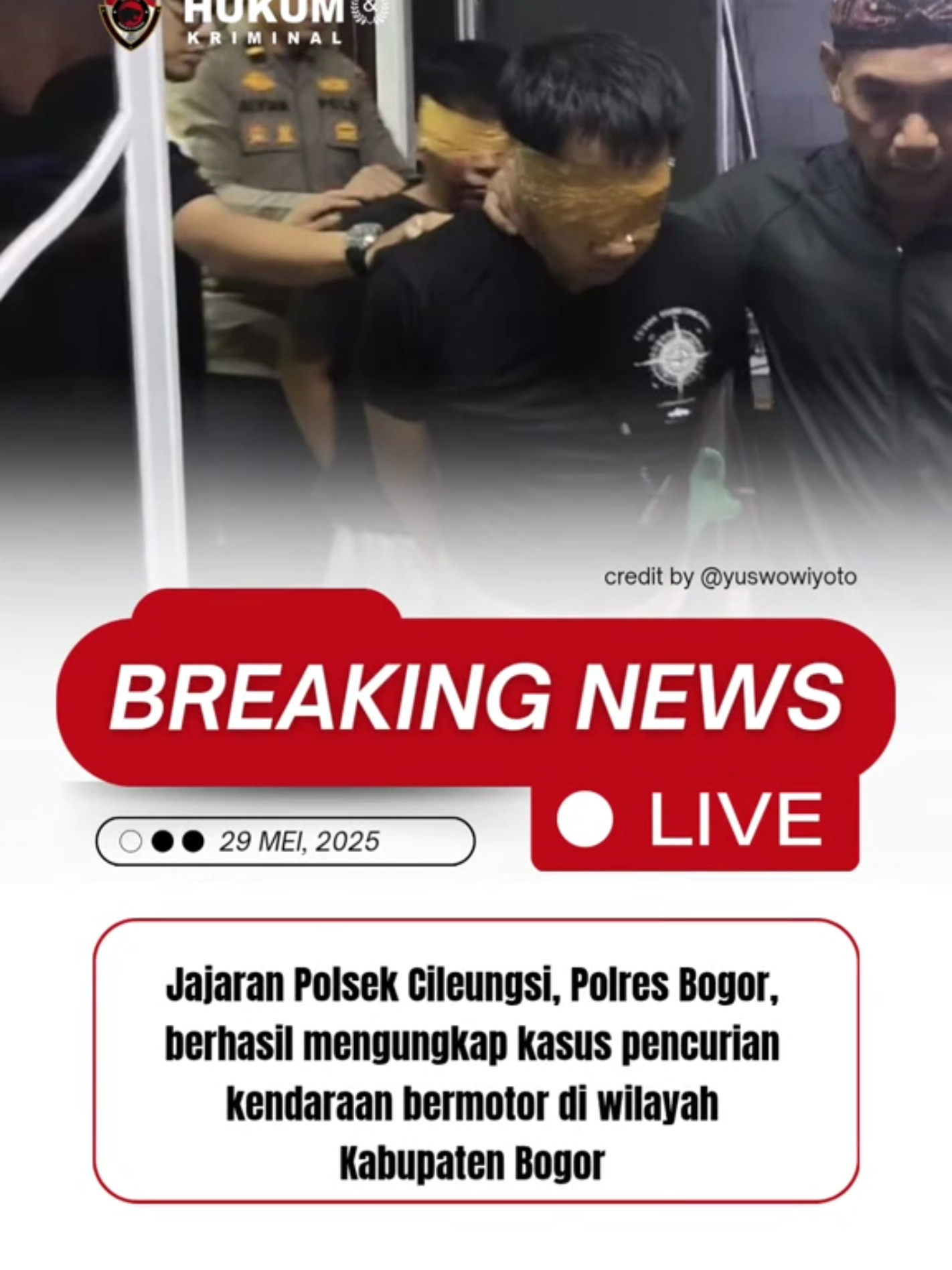 Jajaran Polsek Cileungsi Berhasil Mengungkap Kasus Pencurian Kendaraan Bermotor Di Wilayah Kabupaten Bogor #investigasihukumkriminal #lawcrimes #polri #humaspolri #humaspoldajabar 
