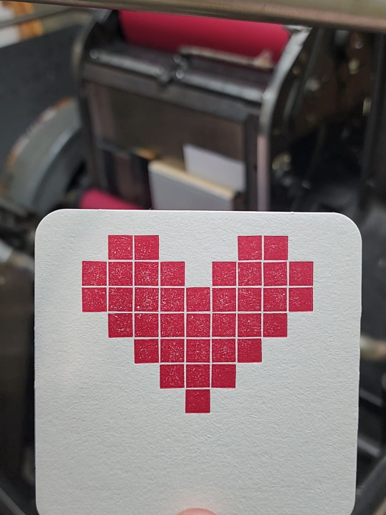 Letterpress printing the first color on coasters using Lego blocks ♥️🤖 . . . . . . #businesscards #legoblocks #legoprinting #lego #letterpressprint #printing #emboss #deboss #print #letterpress #letterpressed #heidelberg #heidelbergwindmill #gifts #deepimpression #cottonpaper #vintage #graphic #design #graphicdesign #art #arts #the961collective #letterpresslove #cleveland #cle #peopleofprint #theland #clevelandscene #clevelandmagazine #ohio 