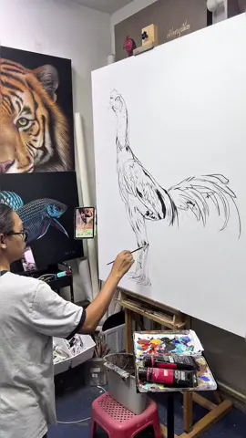 ขั้นตอน วาดไก่ เจ้าทองดี สีอะคริลิค #เจ้าทองดี #วาดภาพไก่ #ไก่ #สีอะคริลิค 