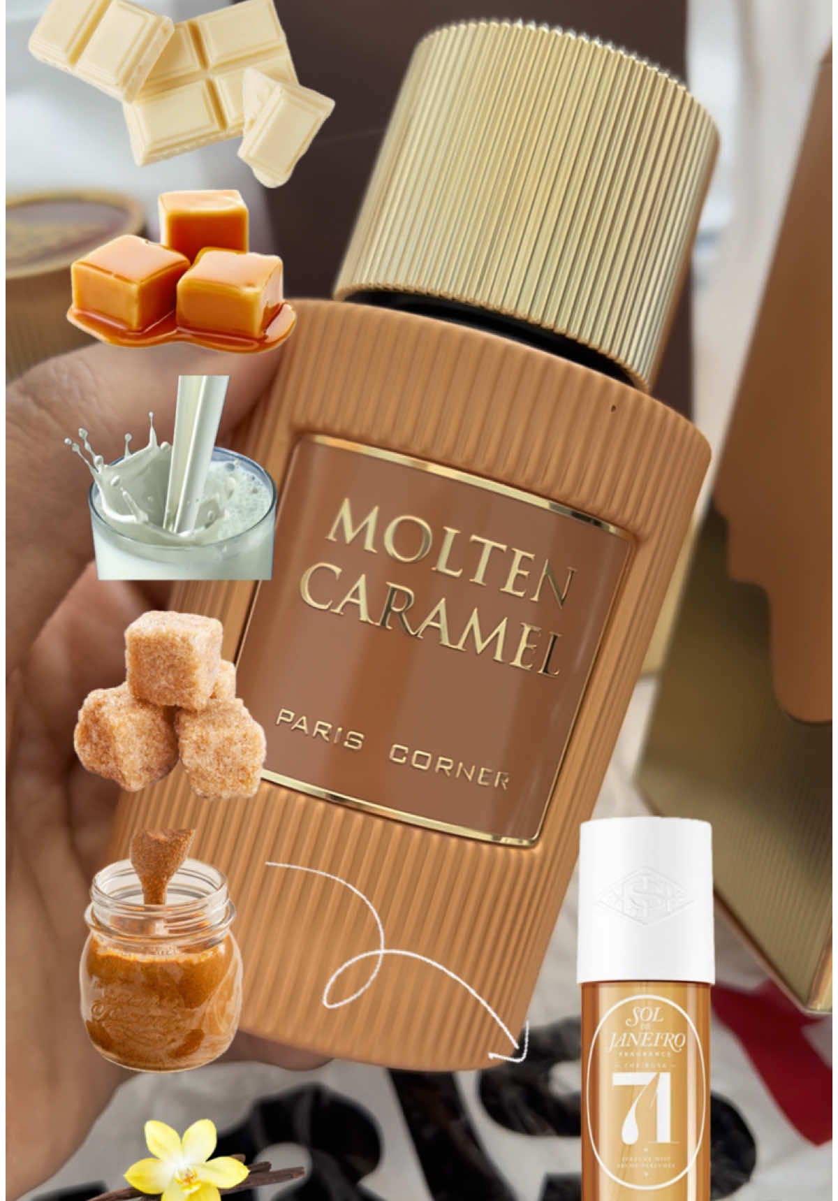 Forcé on va vouloir te croquer si tu mets ça ma chérie 🤤  Il est juste délicieux tiaaa🫶🏼❤️❤️ C’est la version 10x concentrée du Cheirosa 71. Même odeur mais projection et sillage incroyable 😍 #moltencaramel #pariscornerperfumes #abidjan225🇨🇮 #tiktokcotedivoire🇨🇮 #parfumdedubai 