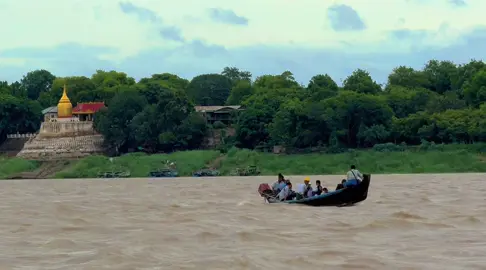 #ဧရာဝတီမြစ်ကြီးထဲကနေ ပုဂံကမြင်ရတဲ့မြင်ကွင်း#fyp 