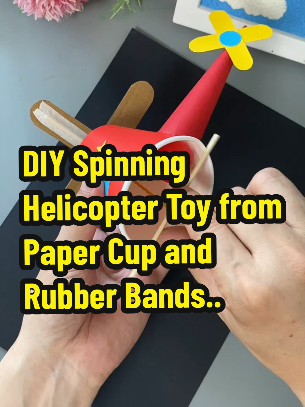 Turn trash into fun! Watch how an old paper cup and a few rubber bands transform into a hilarious spinning helicopter toy. This easy DIY project is perfect for kids and adults who love creative crafts. With just a twist and release, the mini helicopter spins fast and flies (well… kind of)! It’s simple, cheap, and surprisingly entertaining. Who knew paper cups could fly like this? #DIYToy #HelicopterCraft #FunnyToys #UpcycledFun #CraftsForKids #SpinningToy #CreativeIdeas #PaperCupChallenge #FYPcraft