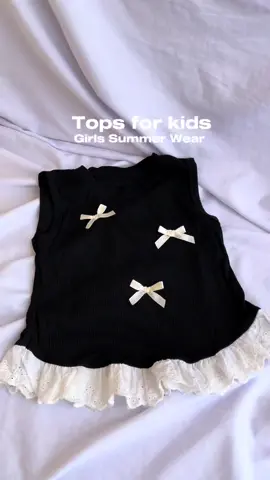 Tops for kids girls summer wear fashion #comfy #comfytops #bow #tops #ribbontop #kidstop #topsforsummer #tiktokfind #fyppppppppppppppppppppppp 