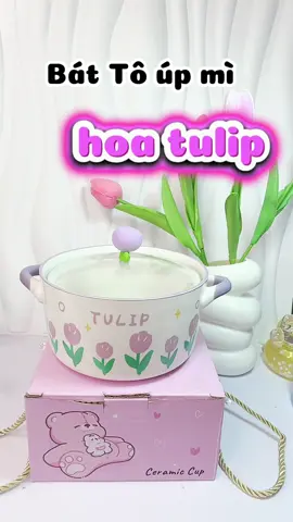 Giúp bạn yêu thích việc setup đồ ăn, ăn đồ ăn trở nên ngon và đầy năng lượng với Bát Tô úp mì hoa tulip chất liệu gốm sứ, bát úp mì ăn liền dung tích 600ML, đựng salad, nấu phở, đa năng tiện dụng#may_unbox_review #viral #batancom #