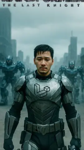Prompt:  Jepretan berdampingan saya berdiri di tepi kota tahun 2080-an, mengenakan baju zirah. Segerombolan robot Optimus Prime, gerakannya kabur, berlarian di sekitar saya. Pencahayaan suram, tampilan film 85mm. Kedalaman bidang yang dangkal, fokus kuat pada saya, lalu menggerakkannya di studio Google menggunakan perintah ini: Robot itu berjalan di belakang saya dan wajah saya tampak sedih.