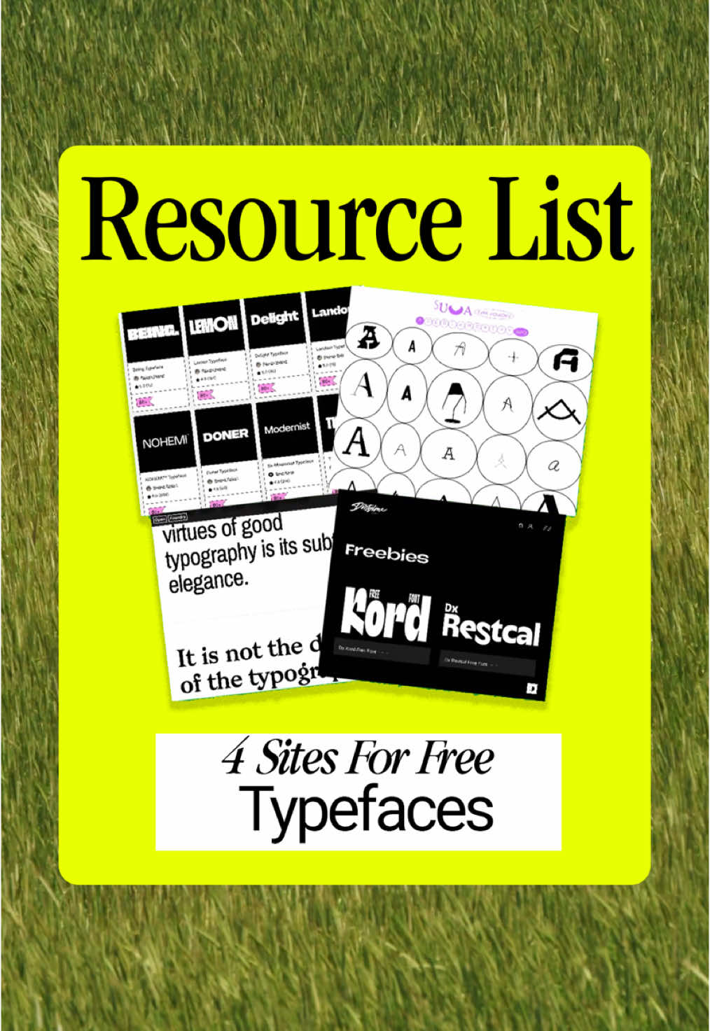 4 sites for (actually nice) free typography 💻suvatypefoundry.ee 💻dirtylinestudio.com 💻open-foundry.com 💻gumroad.com #freefonts #typedesign #fontsforediting #fontrecommendation #INTResourceSaveForLater 
