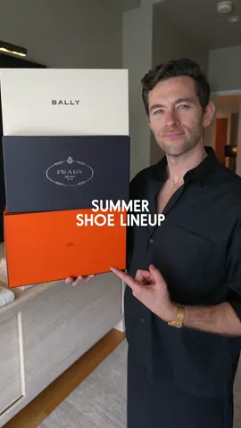 My summer shoe lineup from Bally, Hermès, and Prada. #shoes #mens #unboxing 