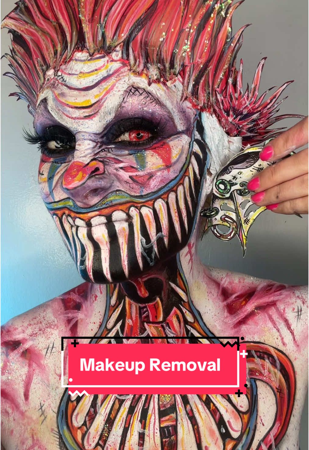 The removal process 🤓 #makeupremoval #takeoffmymakeupwithme #MakeupRoutine #clownmakeup #viralvideo #viralmakeup 