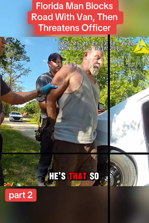 Florida Man Blocks Road With Van, Then Threatens Officer #cops #police #copsusa #policeofficers #foryou