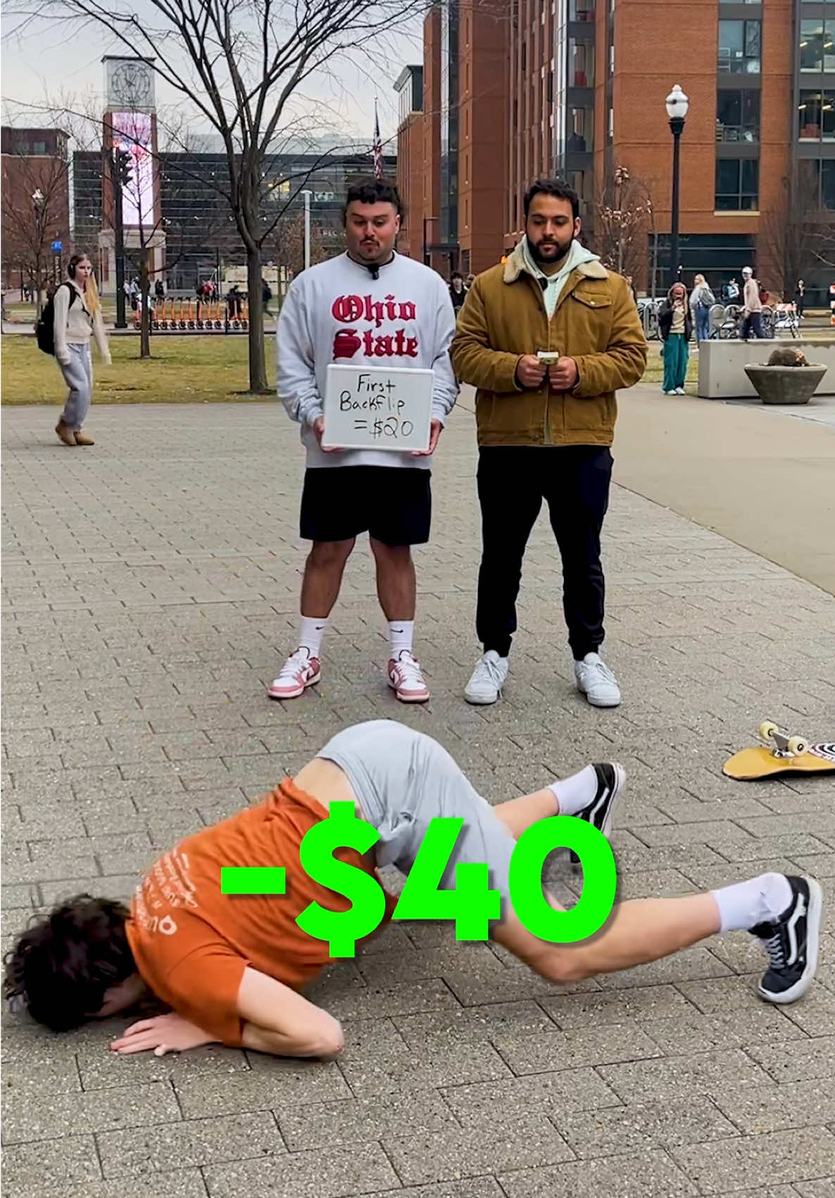 Do a backflip, get $20 😳 #fyp #viral #explore 