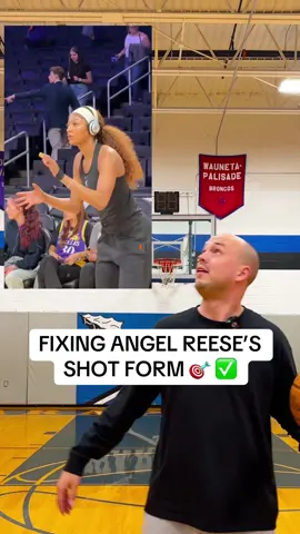 Trying to fix Angel Reese’s shot form 🫡 What did I miss? 🤔 #basketball #angelreese 