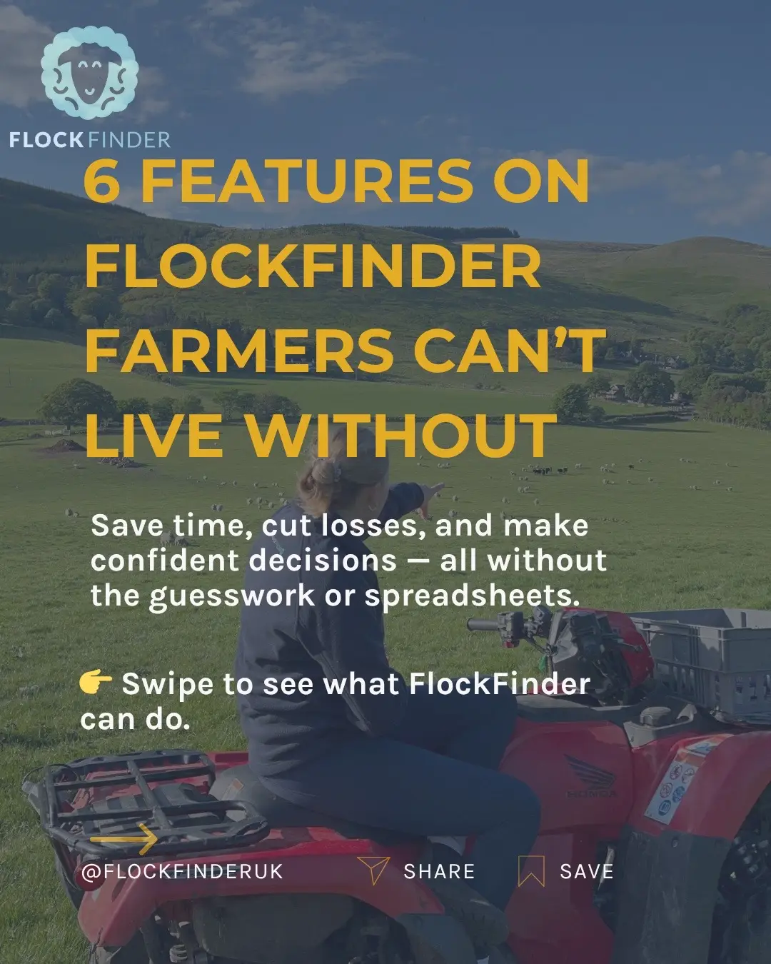 Tired of juggling paperwork, WhatsApp notes, and guesswork? 🧠📋 Here are 6 features on FlockFinder farmers say they can’t live without — from tracking meds to culling with confidence. This is what the FlockFinder app is all about. All your records in one place. No stress. No spreadsheets. #FlockFinder #flockfinderapp #FarmTools #SheepFarming #LivestockManagement #FarmLife #BackBritishFarming #FarmTok #AgTech #SheepFarm #FarmEfficiency #RuralLife #FarmSmart