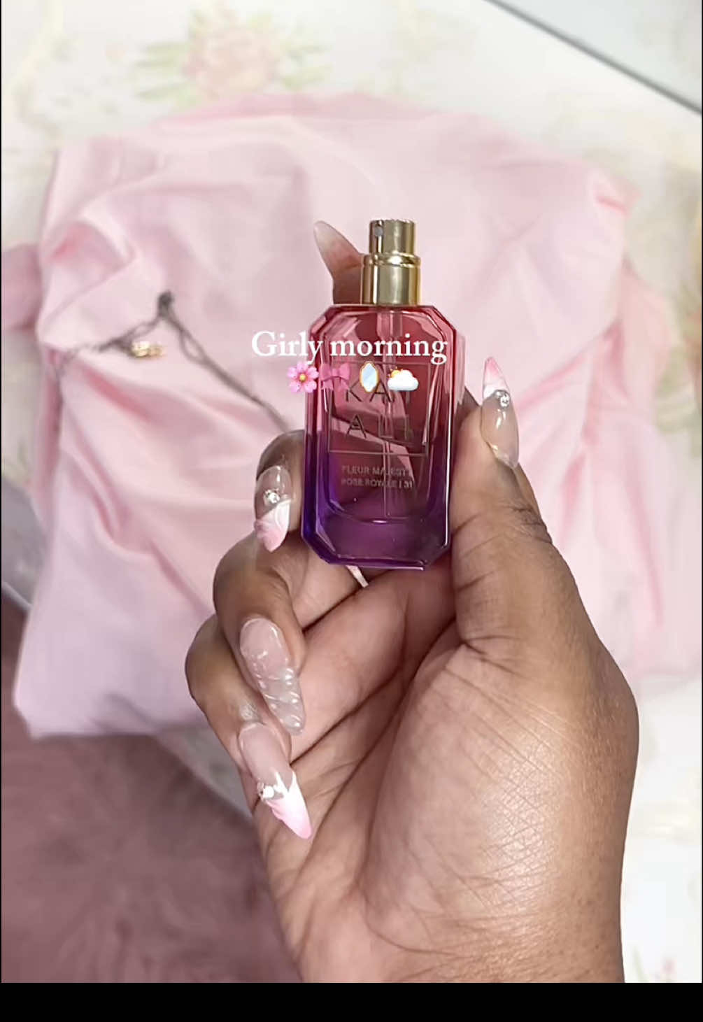 Girly morning routine ft @Kayali 🌸🎀 - - #pinkgirl #pinkaesthetic #morningvlog #morninginmylife #CleanTok #pinktok #cozy #asmr #selfcareroutine #girlygirl #blackgirl #blackgirlluxurytiktok 