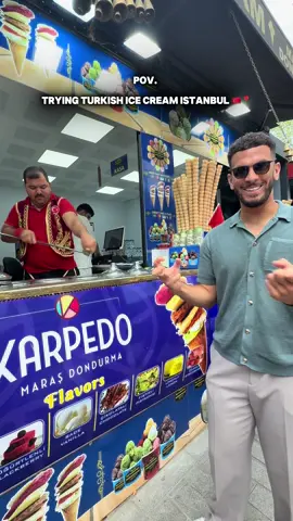 Trying Turkish ice cream in Istanbul  #fyp #foryou #foryoupage #istanbul #istanbul🇹🇷 #turkey🇹🇷 #turkey 