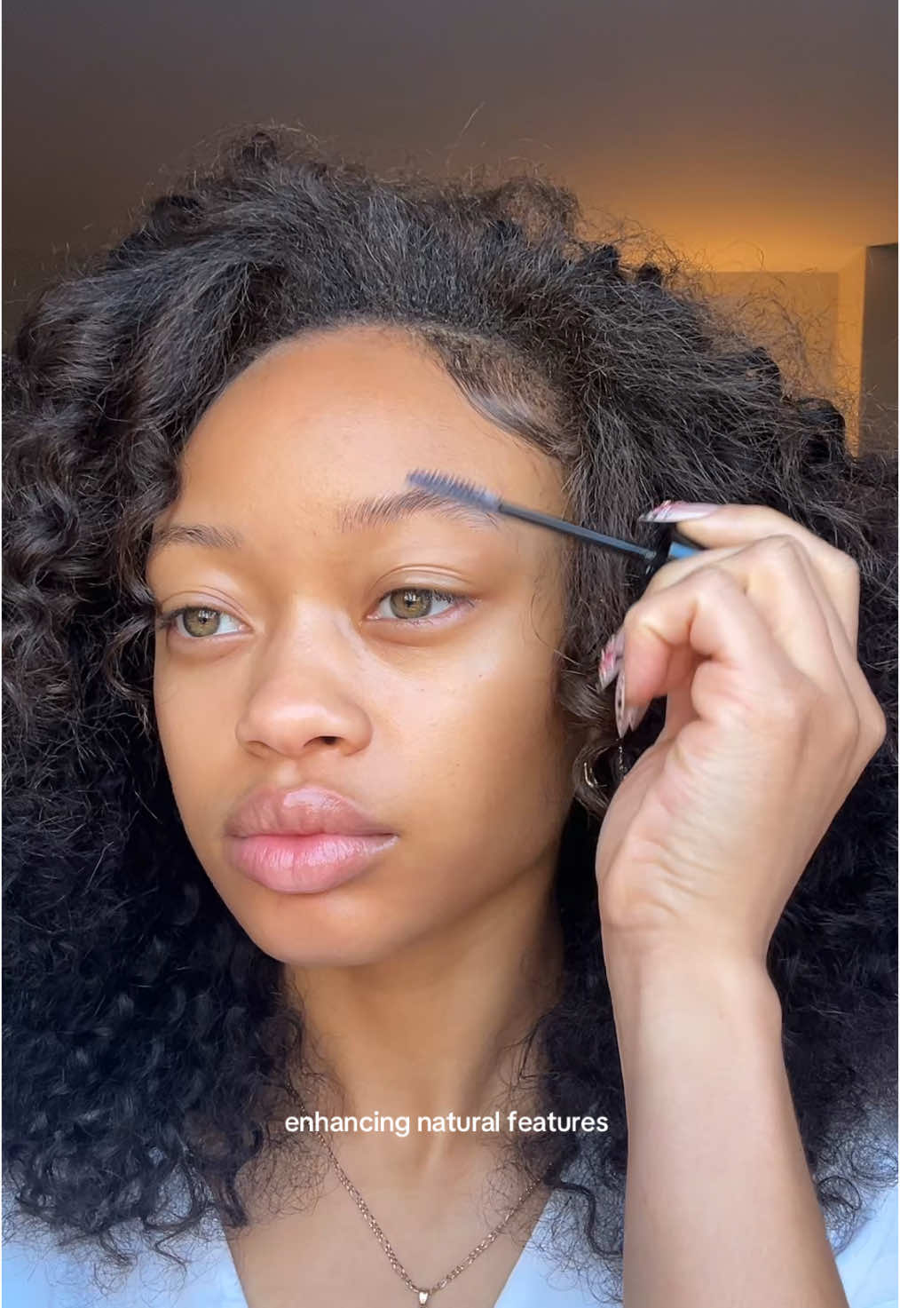 easy makeup look to enhance natural features ☀️ @elfcosmetics power grip primer  @got2b brow gel  @NYX Professional Makeup contour & highlight palette @L.A. Girl Cosmetics pro conceal (medium beige) @Dollar Tree clean beauty cream blush (fun in the sun) @Laura Mercier loose setting powder (translucent honey) @lagirlcosmetics pro conceal (natural) @L’Oréal Paris voluminous panaroma mascara (black/brown) @Morphe Cosmetics setting spray @LA COLORS Cosmetics eyebrow/eyeliner pencil (dark brown)  @nyxcosmetics eclair butter gloss  @realtechniques brushes  @CALA PRODUCTS powder puff 