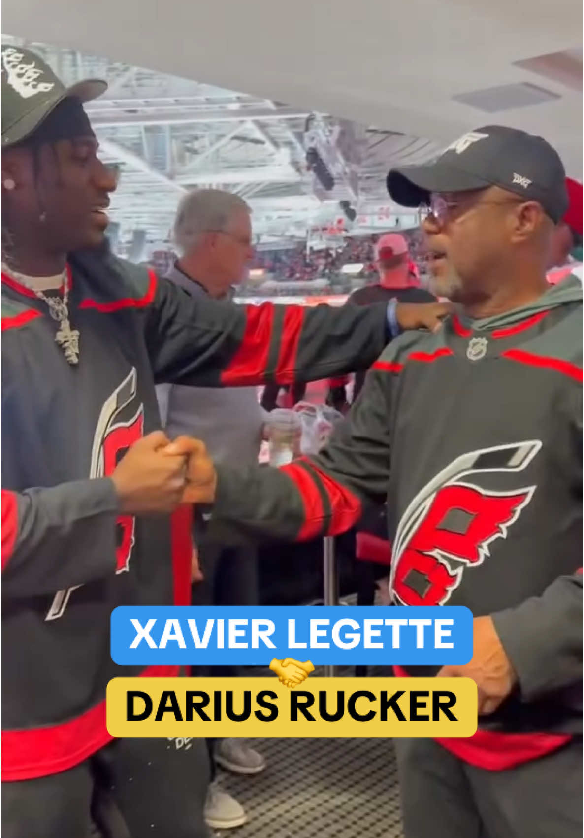 A couple of South Carolina boys linked up at Canes-Panthers Game 5 🔥 #fyp #nfl #NHL #hockey 