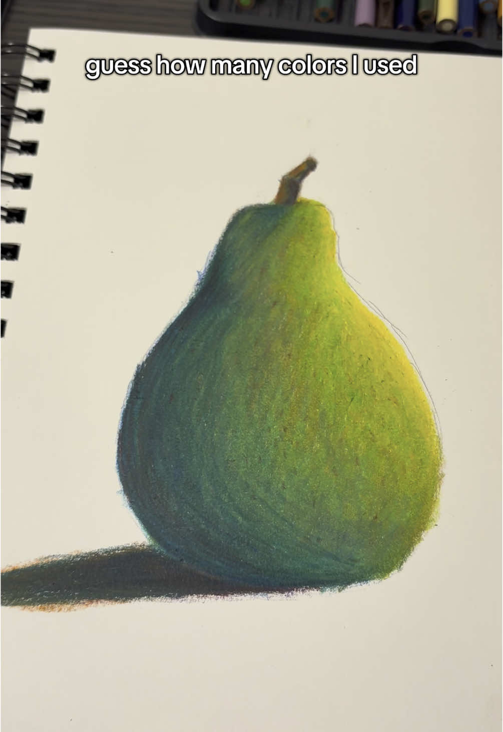 Color like a professional using color theory, here’s an example of it in practice with a realistic pear drawing #pear #fruitart #drawing #colortheory #colorwithme #howtocolor #colortheory101 #coloredpencildrawing #drawing101 #coloring #foodart #creatingthechaos 