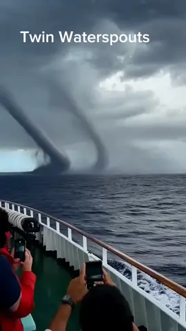 Twin Waterspouts #CapCut #weather #tornado #water #boat 