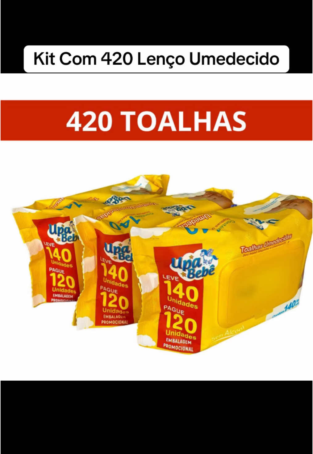 Kit Com 420 Lenço Umedecido/3 Pacotes- Upa Bebê ##lencoumedecido##lencosumedecidos##toalhaumedecida##bebe##creatorsearchinsight