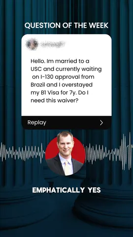 Our clients ask: I'm married to a US citizen and currently waiting for an i 130 approval while in Brazil. I overstayed my B1 Visa in the US for 7 years. Do I need a waiver? ✅Schedule your Consultation: https://marvinlawoffice.com/schedule-a-consultation/ 📲 Call 616-828-0120 ✨ 96% of our cases are APPROVED✨ 🇺🇸 We serve clients in ALL 50 states 🗣 HABLAMOS ESPAÑOL ✔️Immigration Done Right ✔️📁 https://www.youtube.com/@marvinimmigrationlawyer www.marvinlawoffice.com #waiver #uscitizen #usimmigration