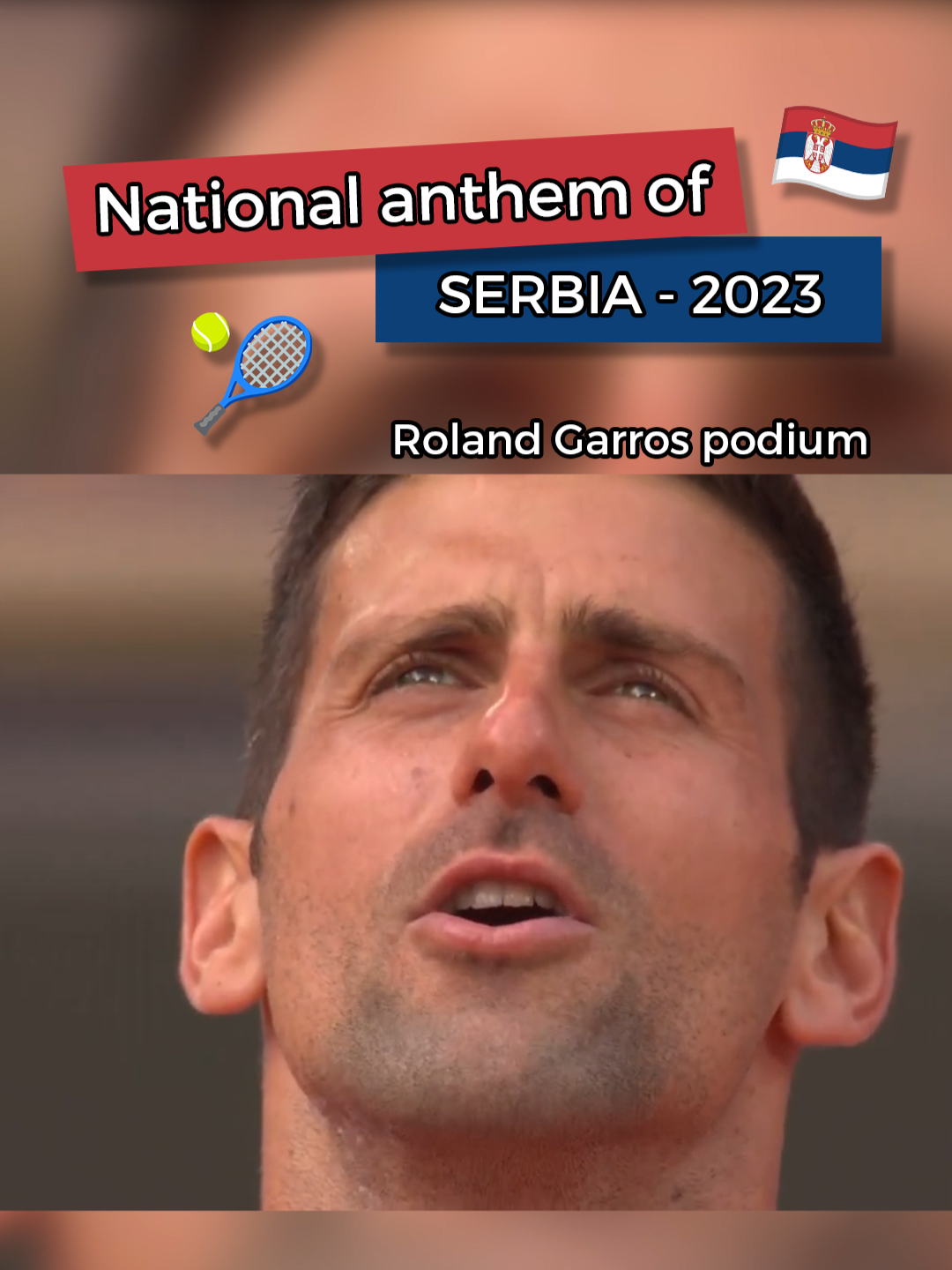 🎵 National anthem of Serbia. Novak Djokovic wins Roland Garros 2023, beating Casper Ruud in the final. #fyp #nationalanthem #rolandgarros #serbia #djokovic #tennis