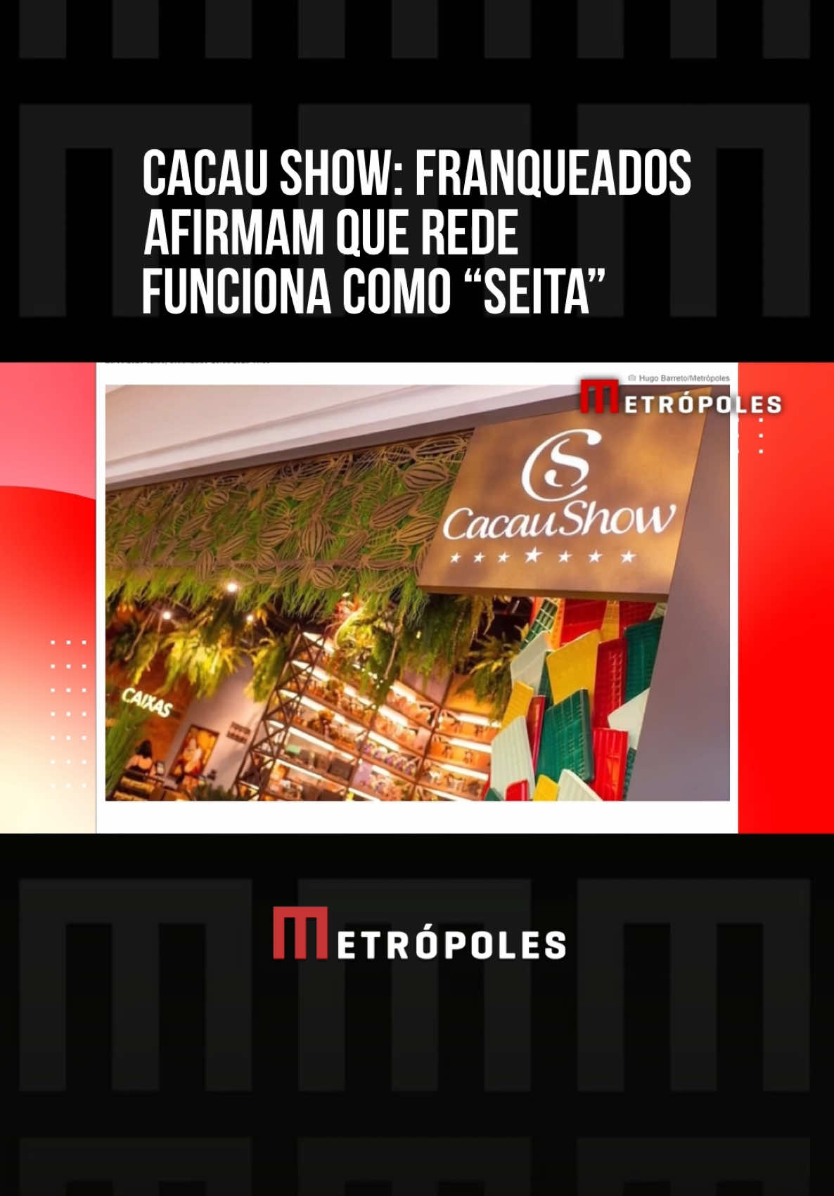 Grandes eventos motivacionais com palestras, música alta, discursos e depoimentos emocionantes de sucesso. Lives e encontros virtuais para falar do poder da iniciativa, do pensamento positivo e da dedicação incansável à empresa. E, ao mesmo tempo, total ausência de espaço para discutir cláusulas dos contratos e as políticas da empresa – como aumento abrupto dos preços dos produtos.  Franqueados da #CacauShow relatam o clima de “seita” dentro da maior rede de franquias do #Brasil, com punições para quem questiona as normas e práticas da empresa.  ➡️ Veja mais detalhes com a repórter Natália André. #TikTokNotícias 📹 Metrópoles 
