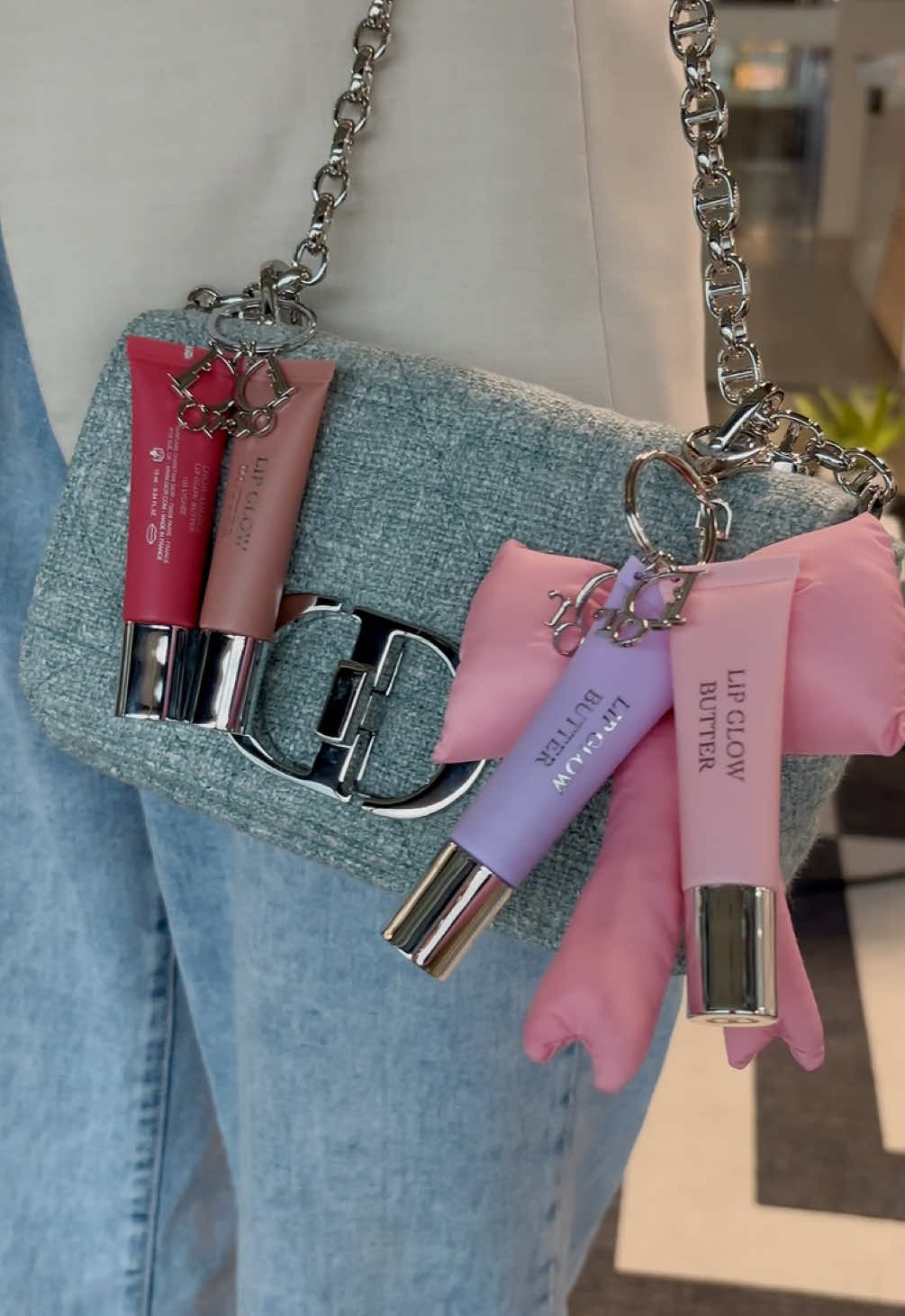 Consider us charmed, @Dior Lip Glow Butter Hydrating Gloss Balm 🤩 #bagcharm #lipbalm #diorbeauty 