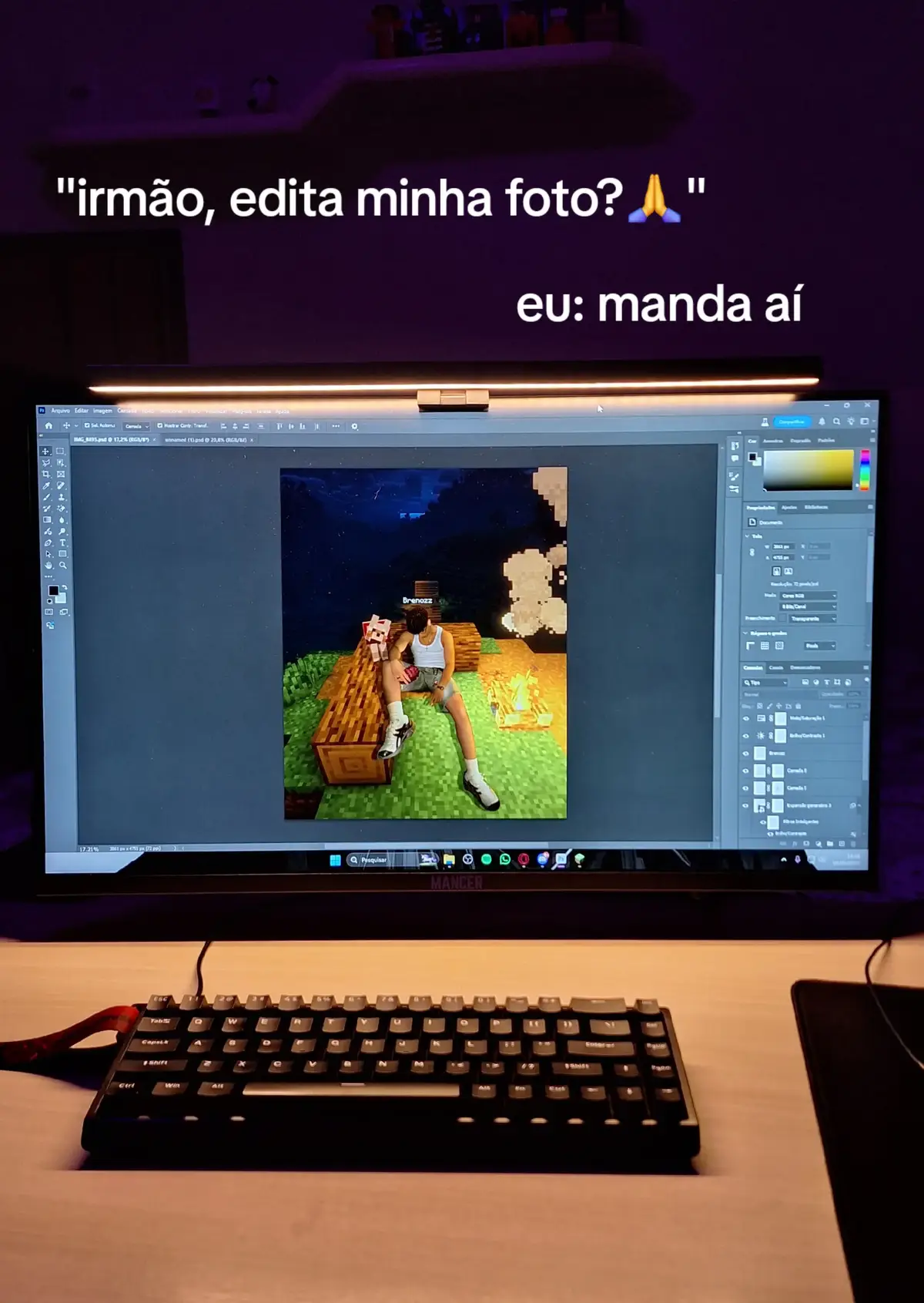 agora só pular de elytra #Minecraft #photoshop #edit #midia #theend 