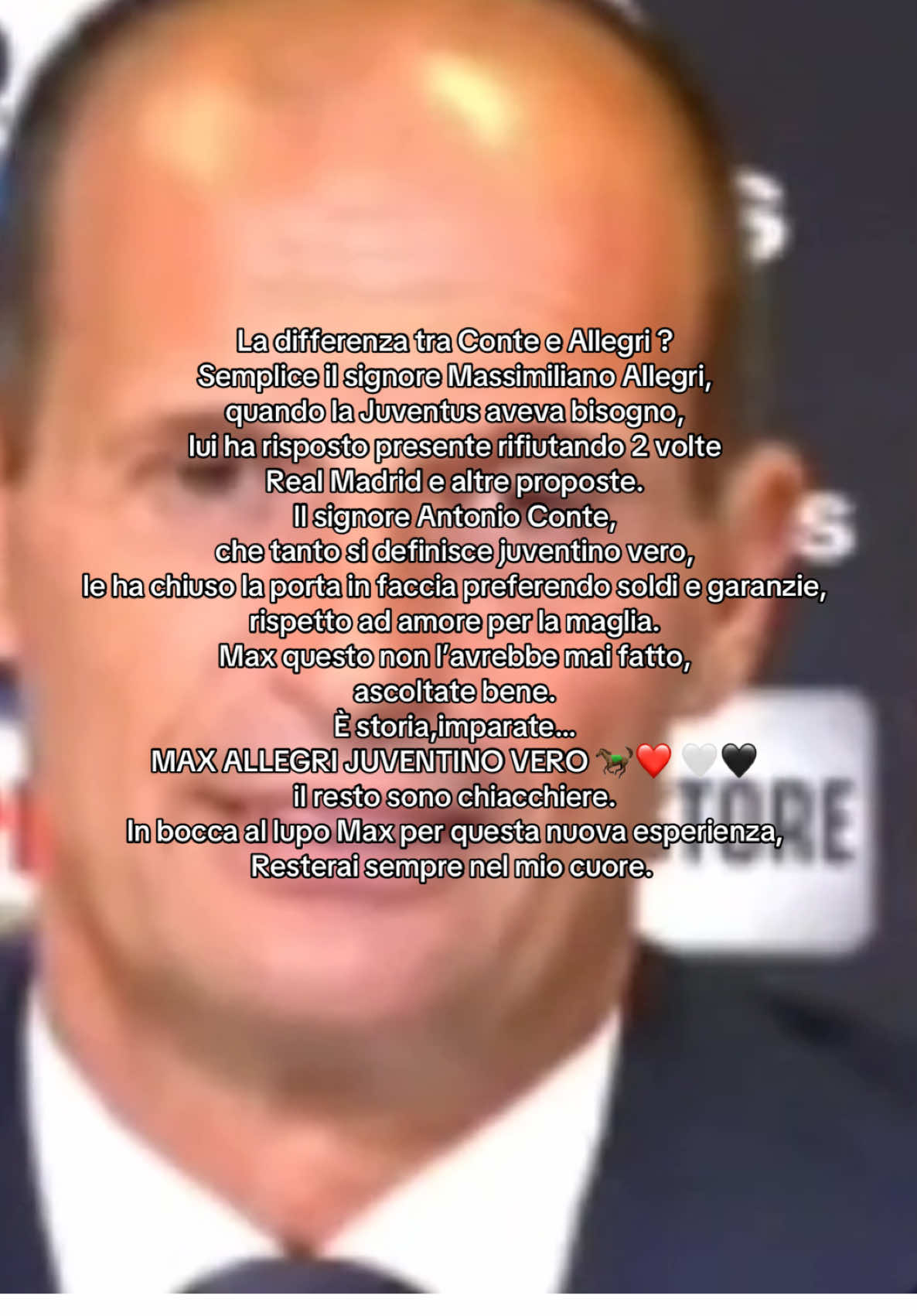 LEGGERE ED ASCOLTARE. 👀🔊 #MAX UOMO E JUVENTINO VERO. #MassimilianoAllegri  🐎❤️ #perte 