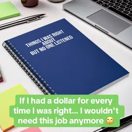Get your ‘I told you so’ Notebook at CorporateGags.com link in BIO 🙌🏼 #notebook #stationery #office #workhumor #corporatehumor 