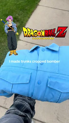 Cropped bomber inspired by trunks from dbz - pre-orders close this Sunday! #fashion #streetwear #anime 