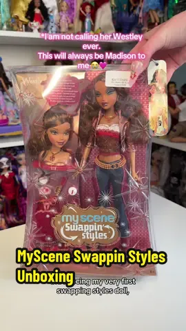 I will never understand why she was marketed as Westley for Europe but she will always be Madison to me 🤎 I think she is truly one of the BESTTTT Madison dolls ever made and she looks amazing w both faces!!!! 🥹🫶🏼 🎀 myscene, myscene collector, myscene dolls, myscene madison doll, myscene westley doll, myscene swappin styles dolls, interesting dolls, 2000s toys, nostalgic dolls #myscenedolls #myscene #myscenecollector #myscenewestley #myscenemadison #barbiedolls #dollunboxing #dollswithdasha 