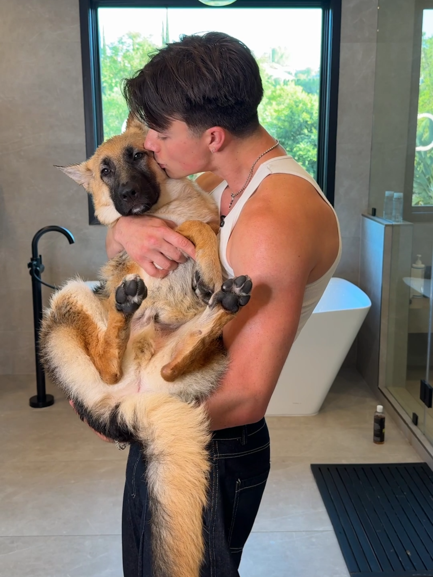 He thought it was a spa day... @guntherrichdog#SelfCare #selflove #dog #dogsoftiktok #fyp #foryoupage #thesignguy