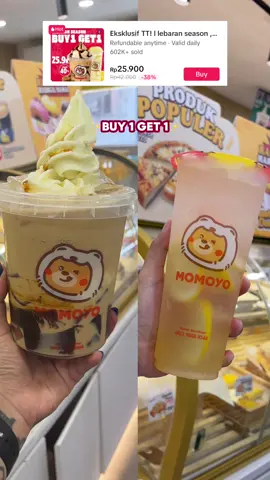 Buy 1 get 1 is baaack! #momoyo #promomakangajian #promomakanliburan #icecream #milktea #buy1get1 #fyp 