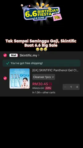 ❗️❤️ SKINTIFIC 6.6 BIRTHDAY FIESTA ❗️ Rasakan kelembutan dengan Panthenol Gel Cleanser yang membantu menenangkan kulit sensitif dan memberi hidrasi. 💧 Jangan tunggu lagi—dapatkan sekarang! 💙 Jangan lepaskan peluang untuk Skintific’s Tiktok live event! 💙 #skintific #skintificglow #skintificmalaysia #GlowUp #glassskin 